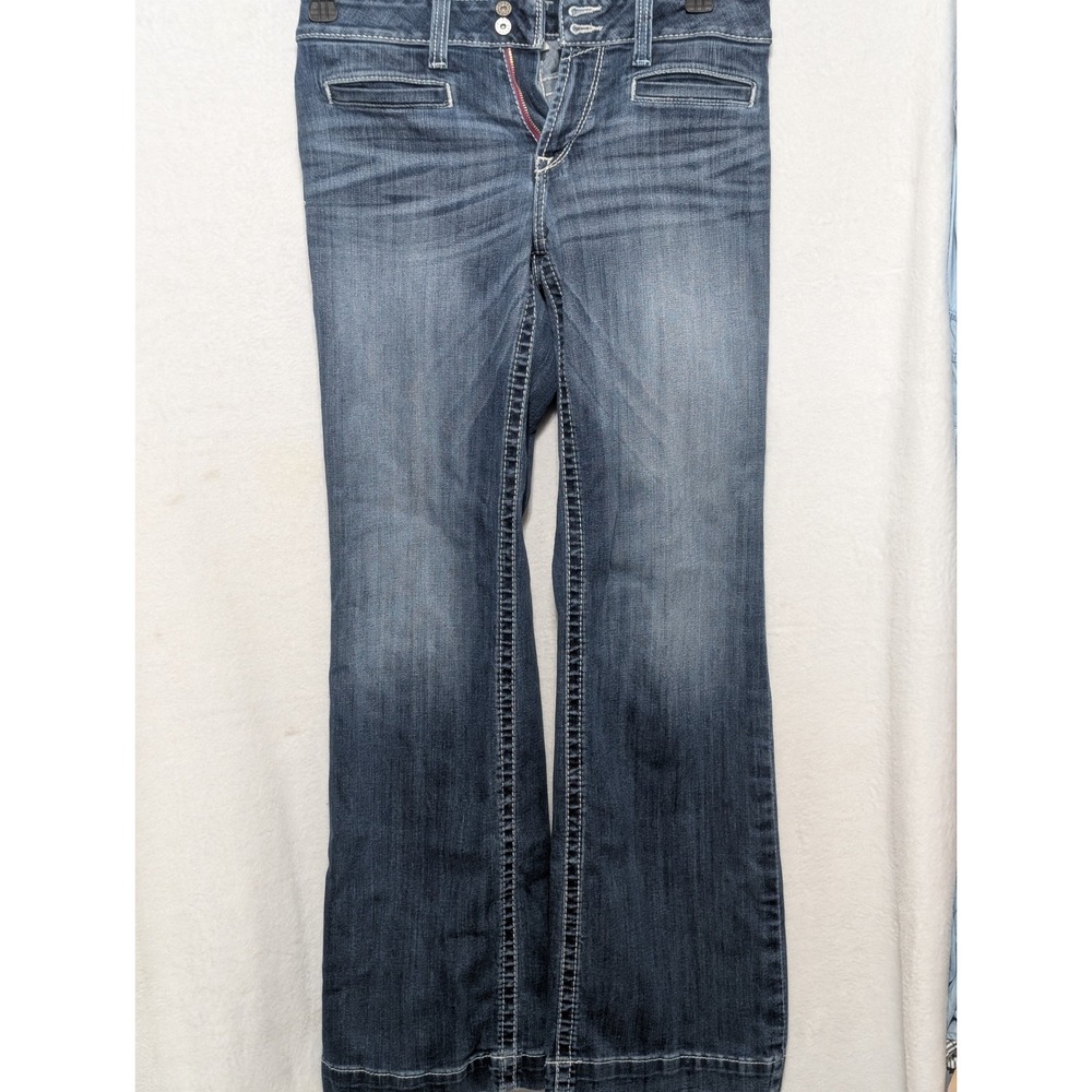 Ariat Trouser Jeans Women 30R Medium Wash Wide Leg Stretch Denim Western 30 x 32